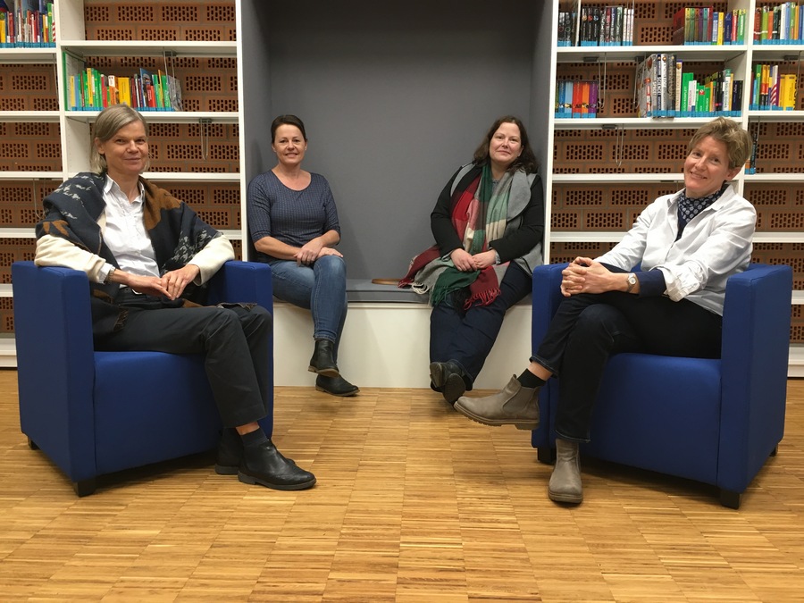 (von links nach rechts): Jutta Stachowiak (1. Vorsitzende), Conny Eisenberg (Mitgliederverwaltung), Sandra Hougen (Kassiererin), Britta Anderlei (2. Vorsitzende) 