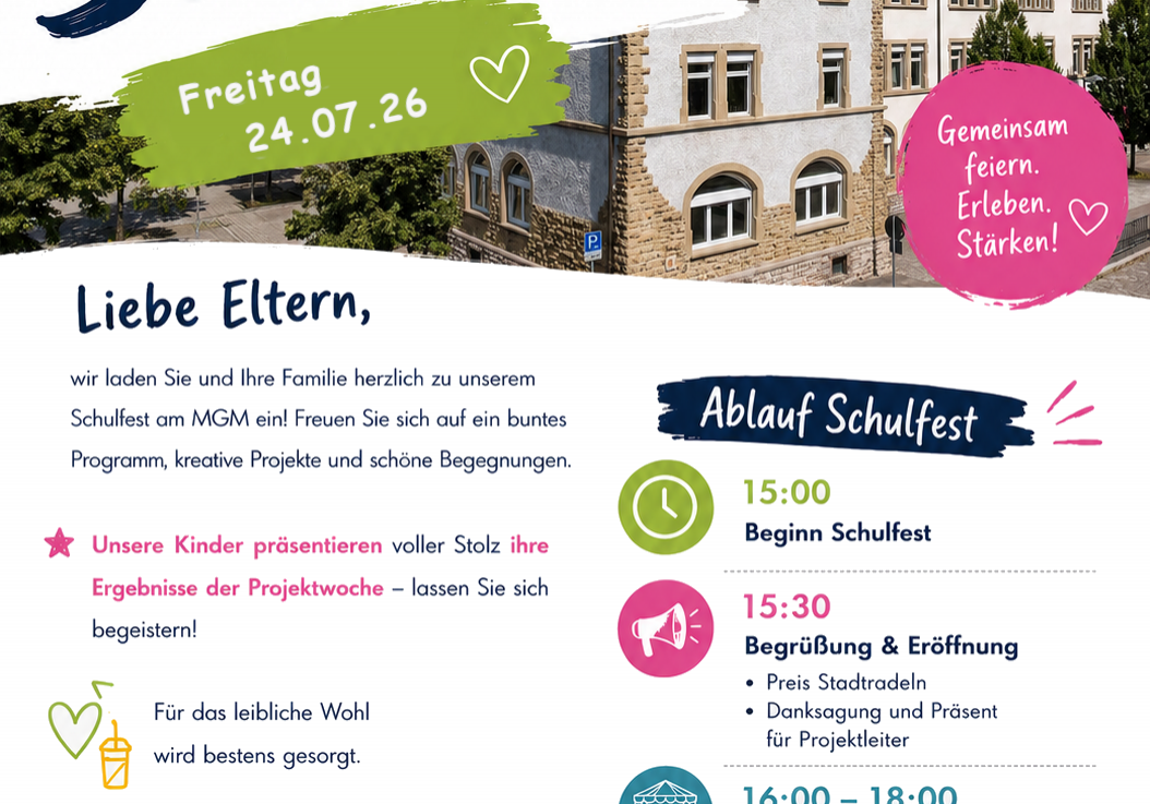 Einladung MGM Schulfest